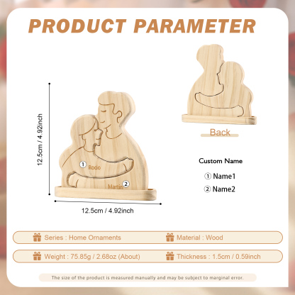 Personalised Puzzles with 2–5 Names Custom Family Wooden Puzzle Gift for Couple
