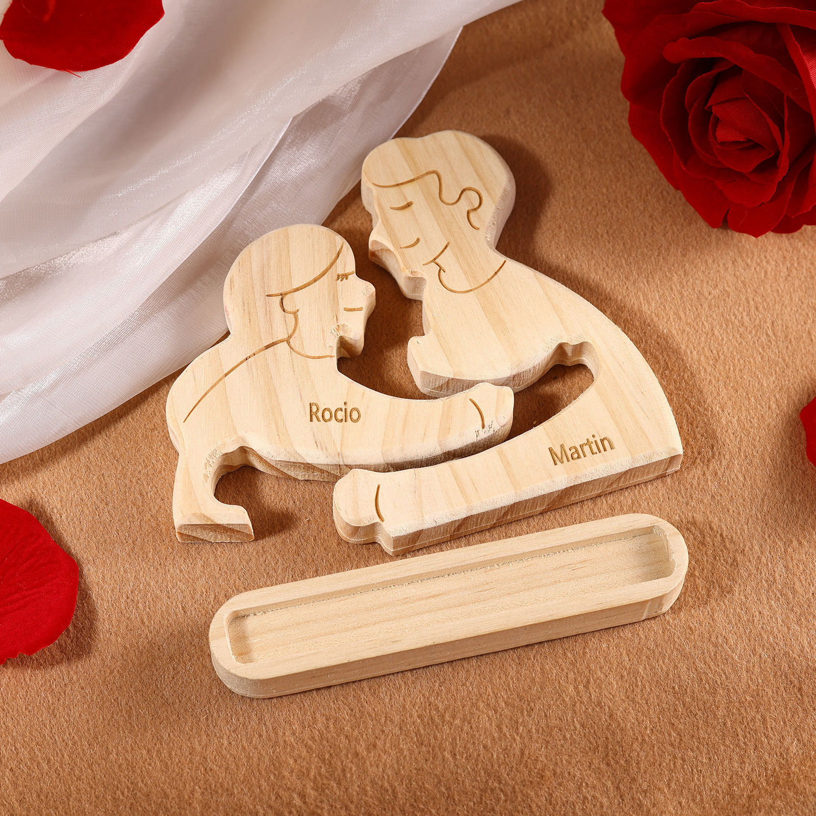 Personalised Puzzles with 2–5 Names Custom Family Wooden Puzzle Gift for Couple