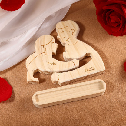 Personalised Puzzles with 2–5 Names Custom Family Wooden Puzzle Gift for Couple