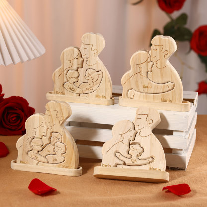 Personalised Puzzles with 2–5 Names Custom Family Wooden Puzzle Gift for Couple