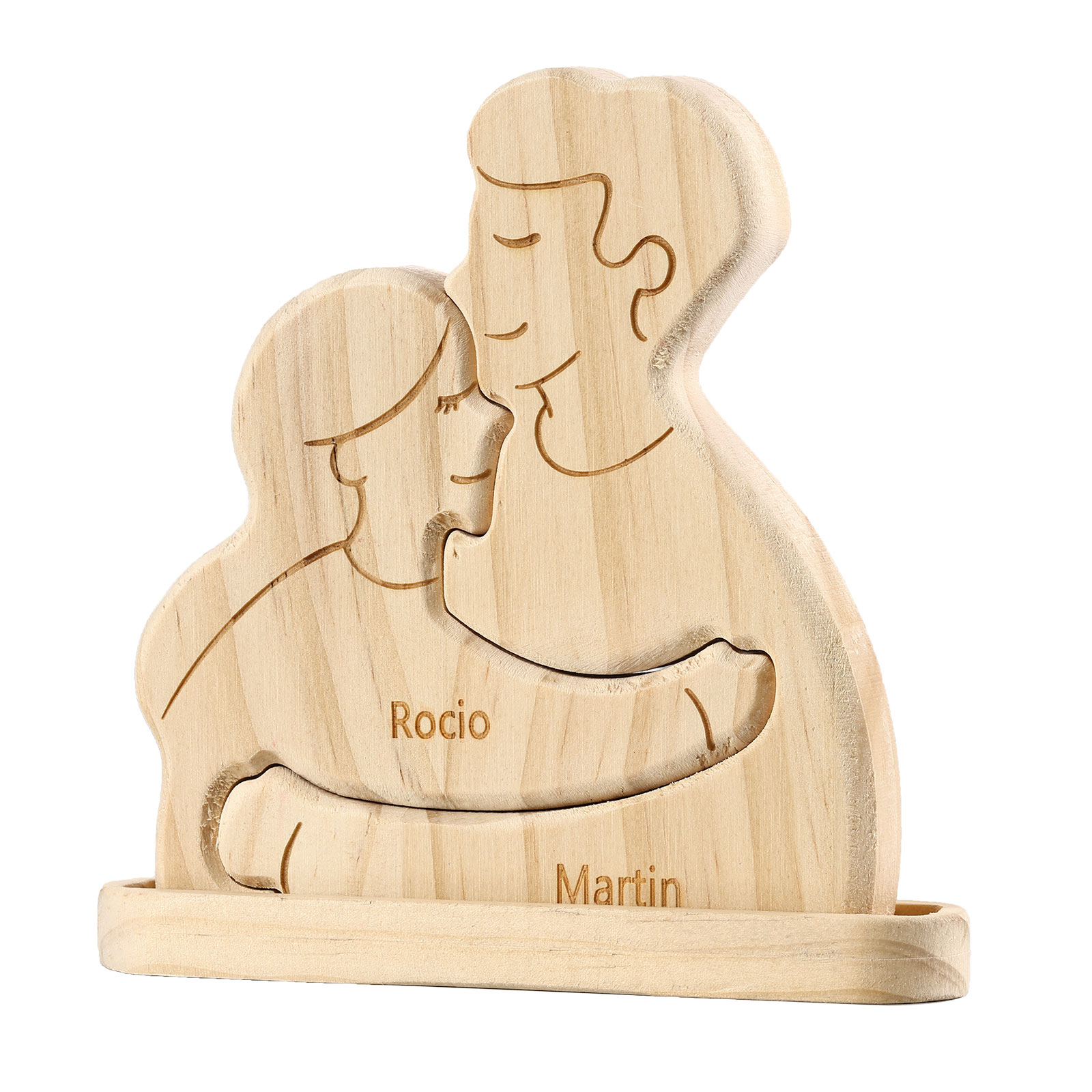 Personalised Puzzles with 2–5 Names Custom Family Wooden Puzzle Gift for Couple