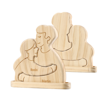 Personalised Puzzles with 2–5 Names Custom Family Wooden Puzzle Gift for Couple