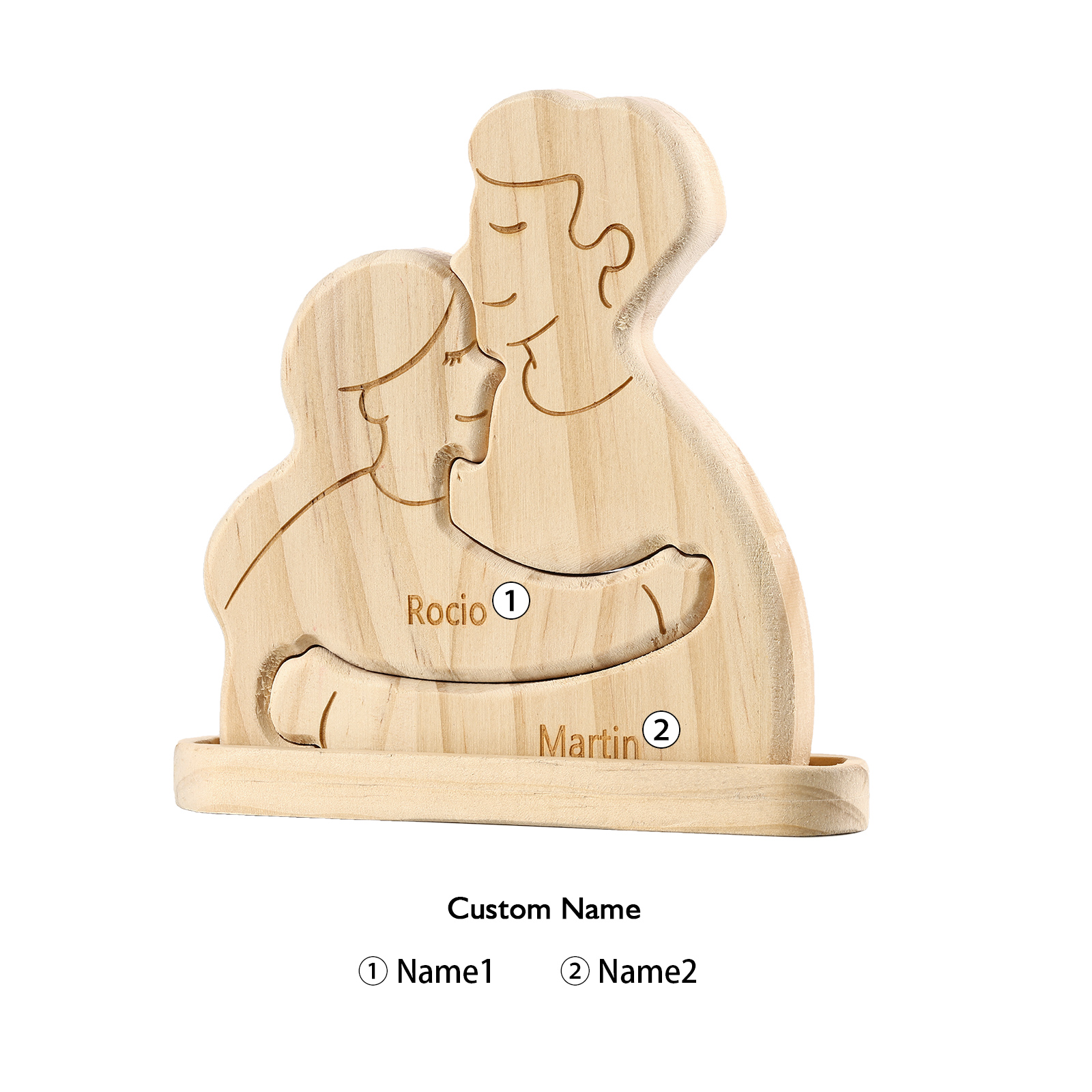 Personalised Puzzles with 2–5 Names Custom Family Wooden Puzzle Gift for Couple