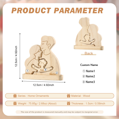 Personalised Puzzles with 2–5 Names Custom Family Wooden Puzzle Gift for Couple