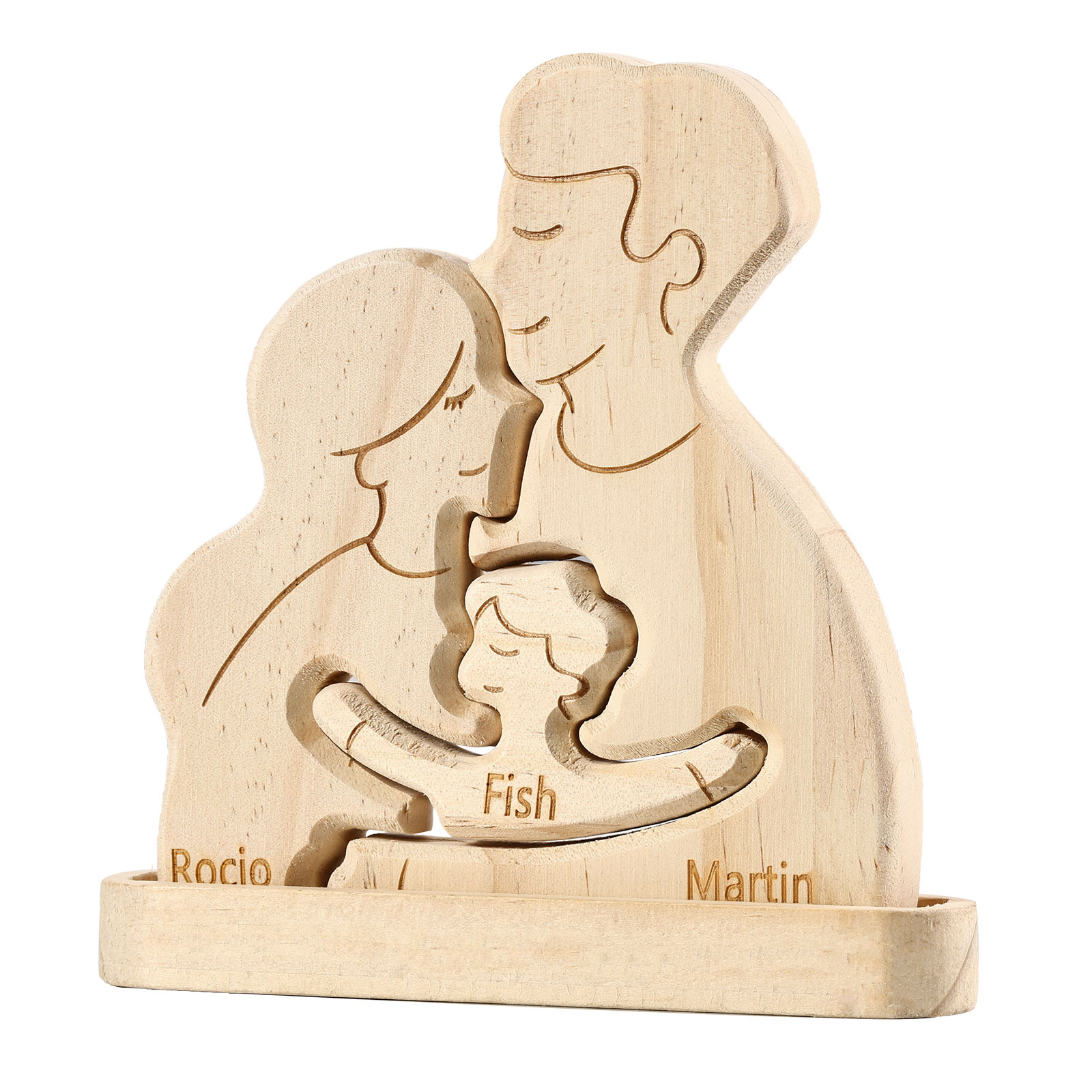 Personalised Puzzles with 2–5 Names Custom Family Wooden Puzzle Gift for Couple
