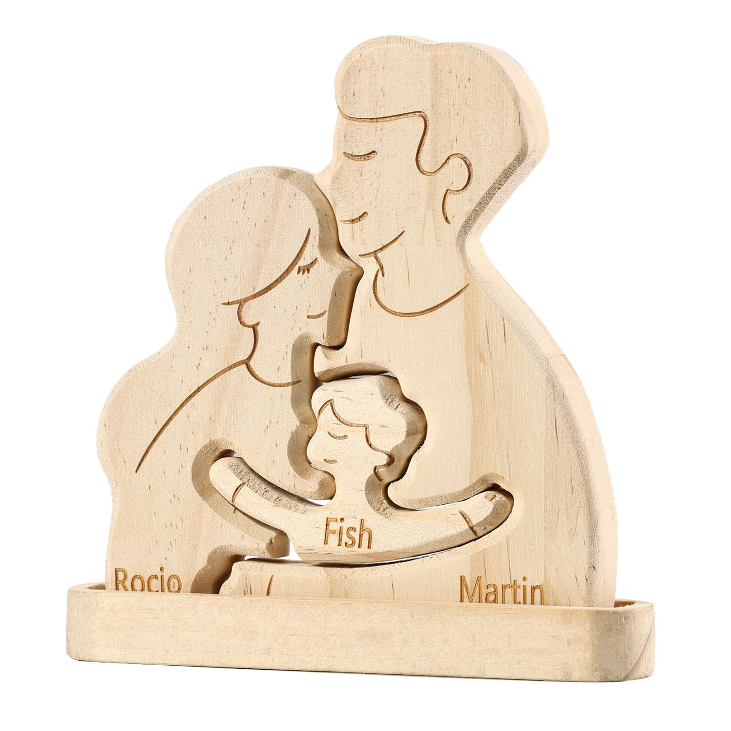 Personalised Puzzles with 2–5 Names Custom Family Wooden Puzzle Gift for Couple