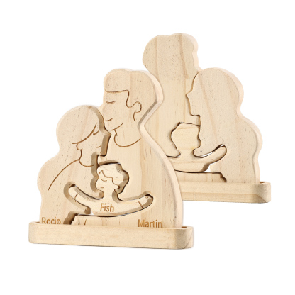 Personalised Puzzles with 2–5 Names Custom Family Wooden Puzzle Gift for Couple