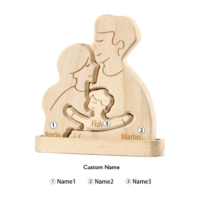 Personalised Puzzles with 2–5 Names Custom Family Wooden Puzzle Gift for Couple