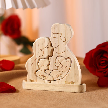 Personalised Puzzles with 2–5 Names Custom Family Wooden Puzzle Gift for Couple