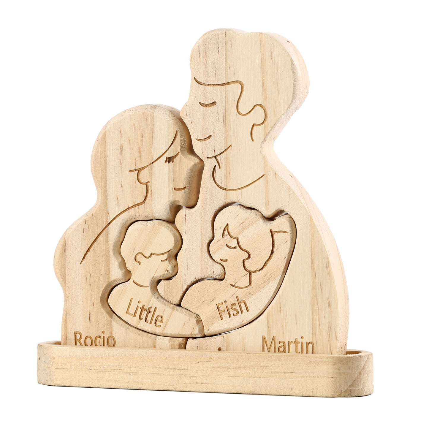 Personalised Puzzles with 2–5 Names Custom Family Wooden Puzzle Gift for Couple