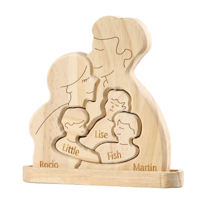 Personalised Puzzles with 2–5 Names Custom Family Wooden Puzzle Gift for Couple