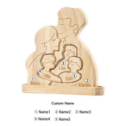 Personalised Puzzles with 2–5 Names Custom Family Wooden Puzzle Gift for Couple