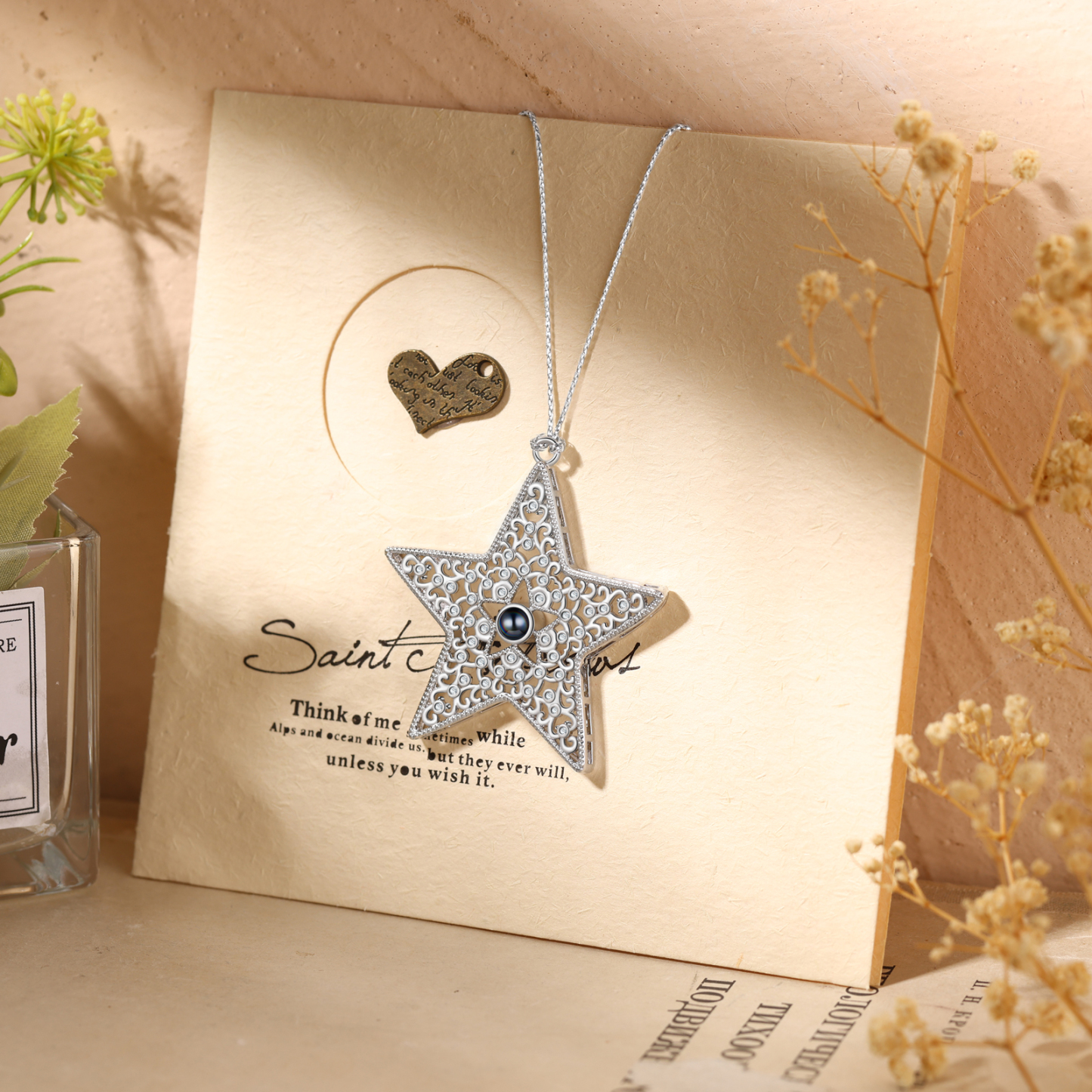 Personalised Star Photo Projection Ornament Unique Custom 1 Photo Gift for Your Lover