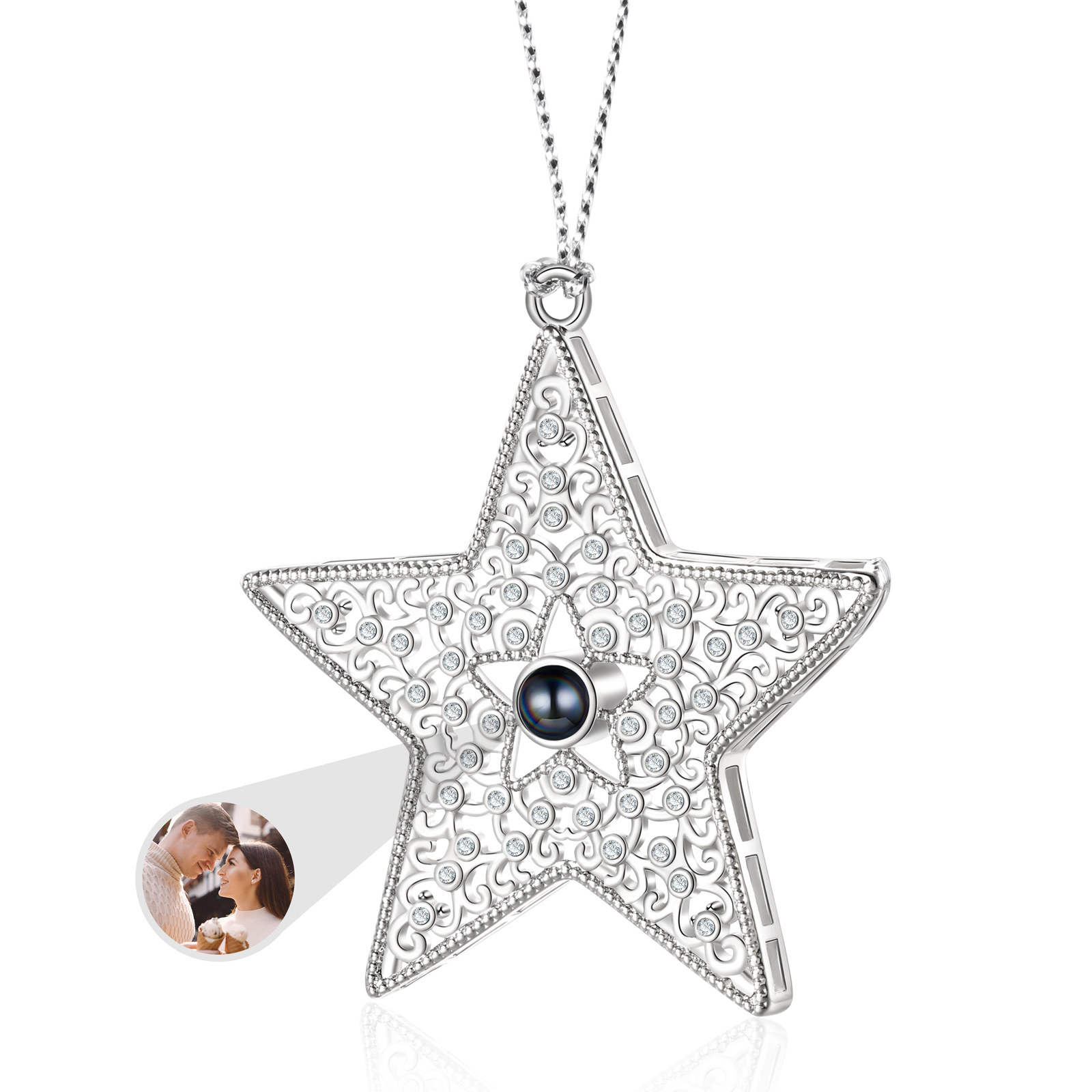 Personalised Star Photo Projection Ornament Unique Custom 1 Photo Gift for Your Lover