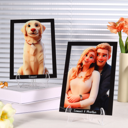 Personalised Cartoon Acrylic Plaque Heartfelt Valentines Day Gift for Couples