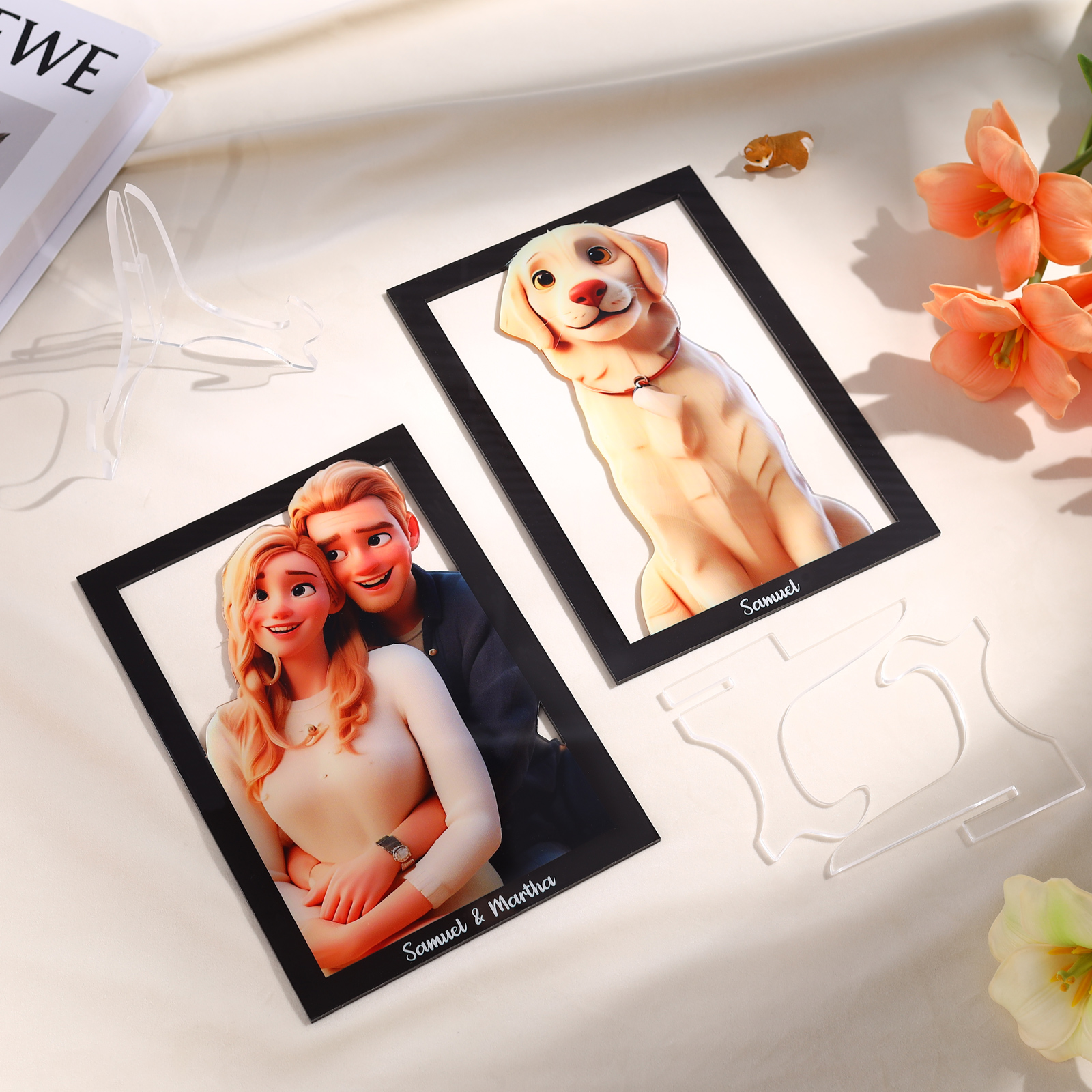 Personalised Cartoon Acrylic Plaque Heartfelt Valentines Day Gift for Couples