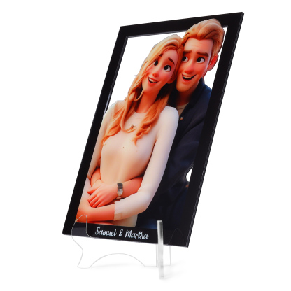 Personalised Cartoon Acrylic Plaque Heartfelt Valentines Day Gift for Couples