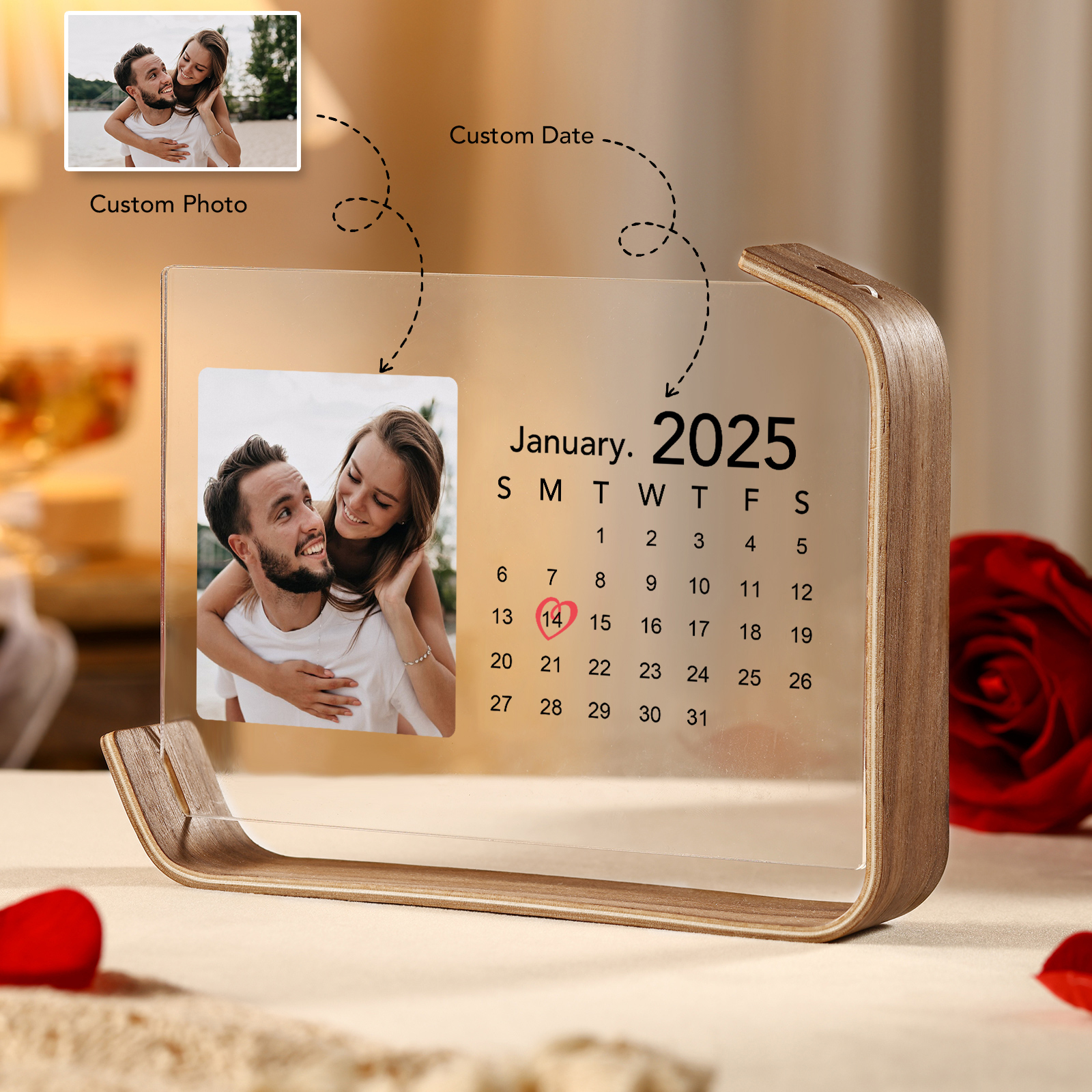 Personalised Photo Plaque Your Special Date Your Story Custom 1 Photo and 1 Date Valentine’s Day Gift
