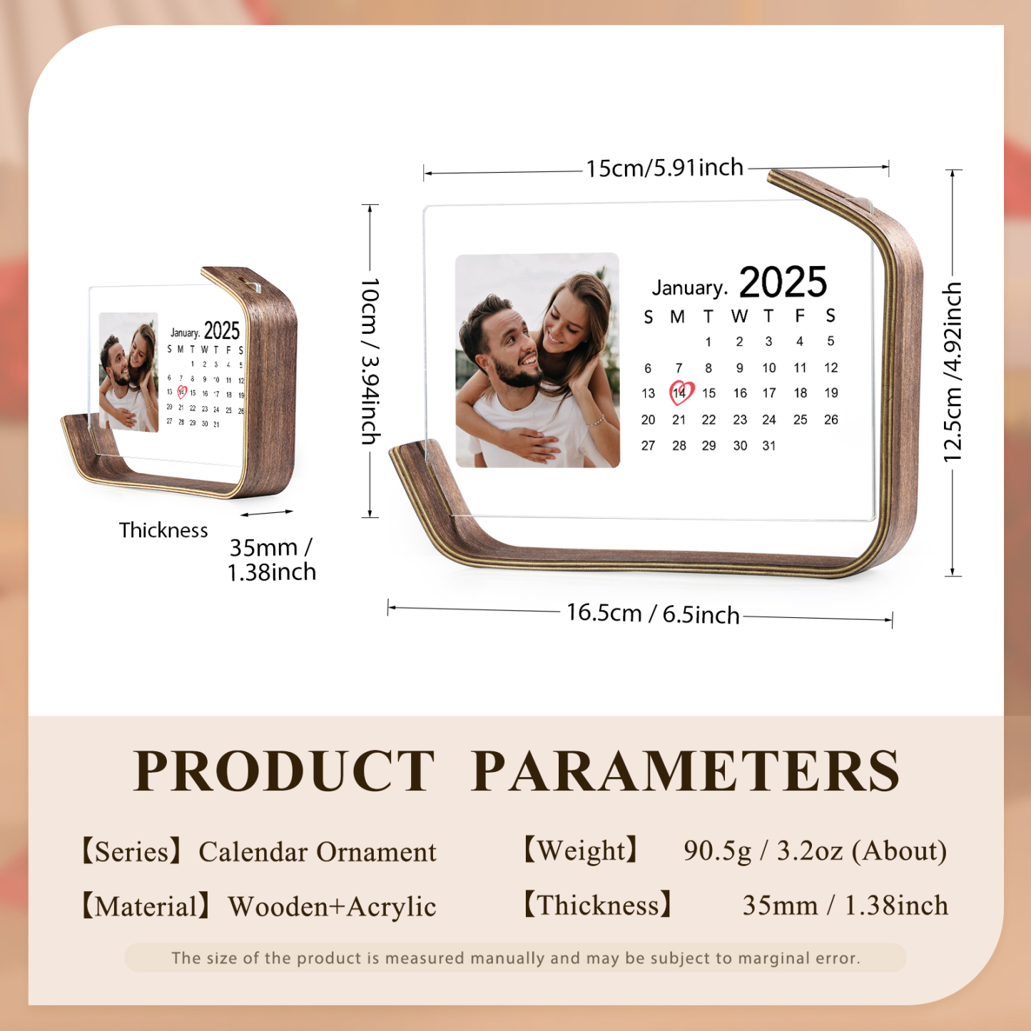 Personalised Photo Plaque Your Special Date Your Story Custom 1 Photo and 1 Date Valentine’s Day Gift