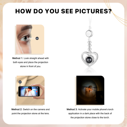 Personalised Projection Mobile Phone Strap Heart & Camera Shaped Gift for Lover