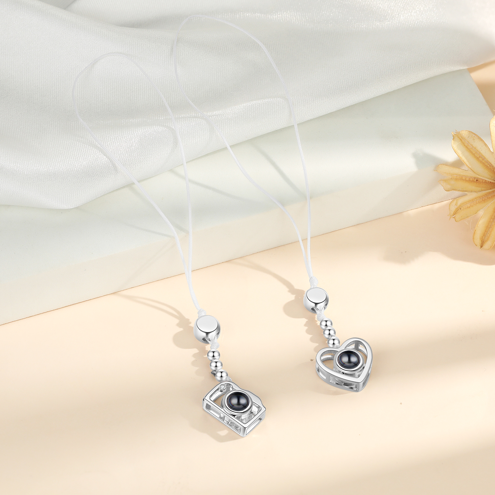 Personalised Projection Mobile Phone Strap Heart & Camera Shaped Gift for Lover