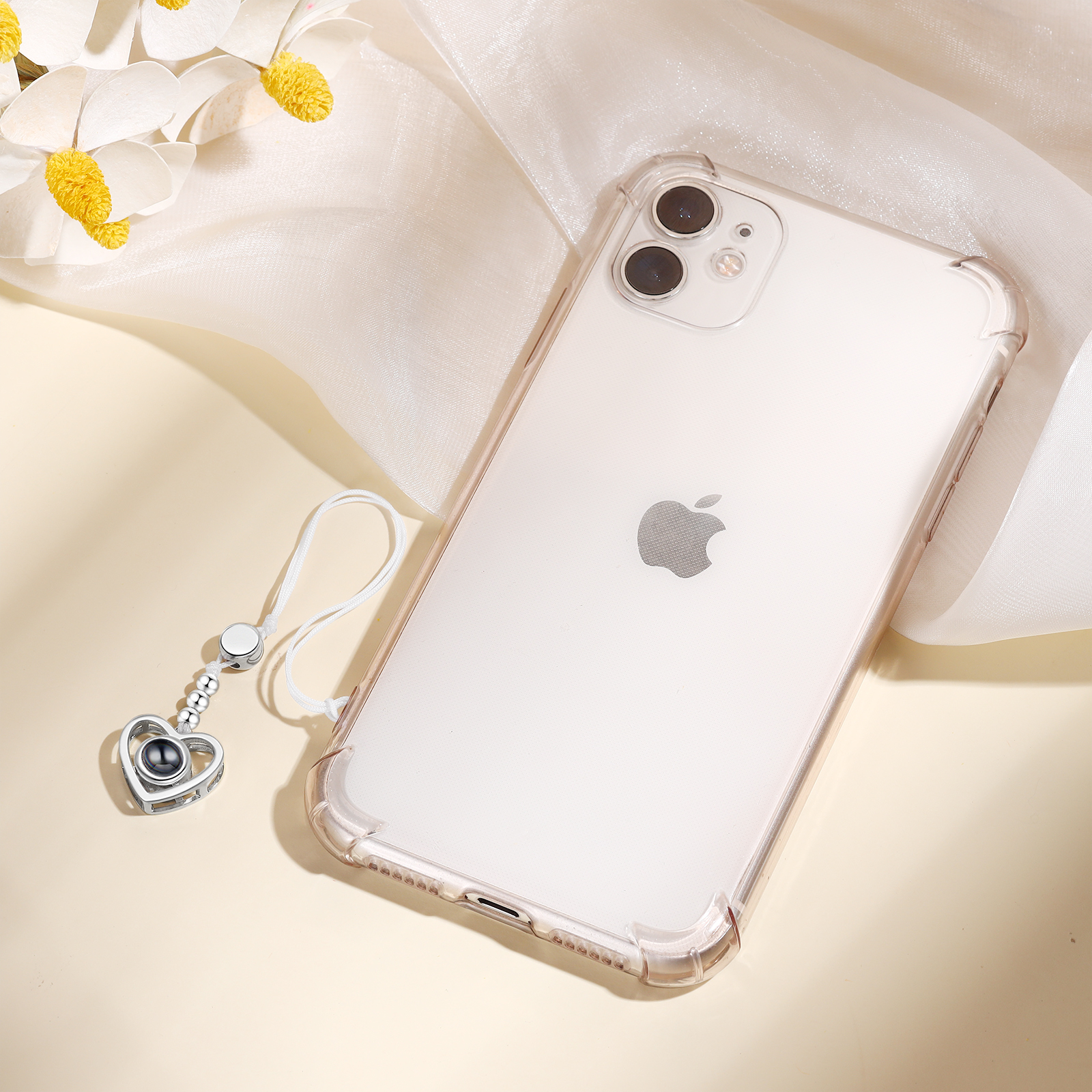 Personalised Projection Mobile Phone Strap Heart & Camera Shaped Gift for Lover