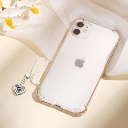 Personalised Projection Mobile Phone Strap Heart & Camera Shaped Gift for Lover
