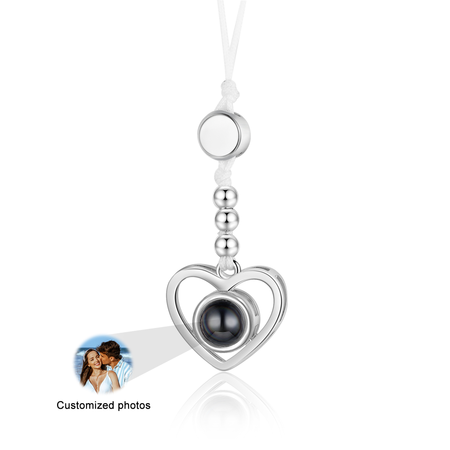 Personalised Projection Mobile Phone Strap Heart & Camera Shaped Gift for Lover