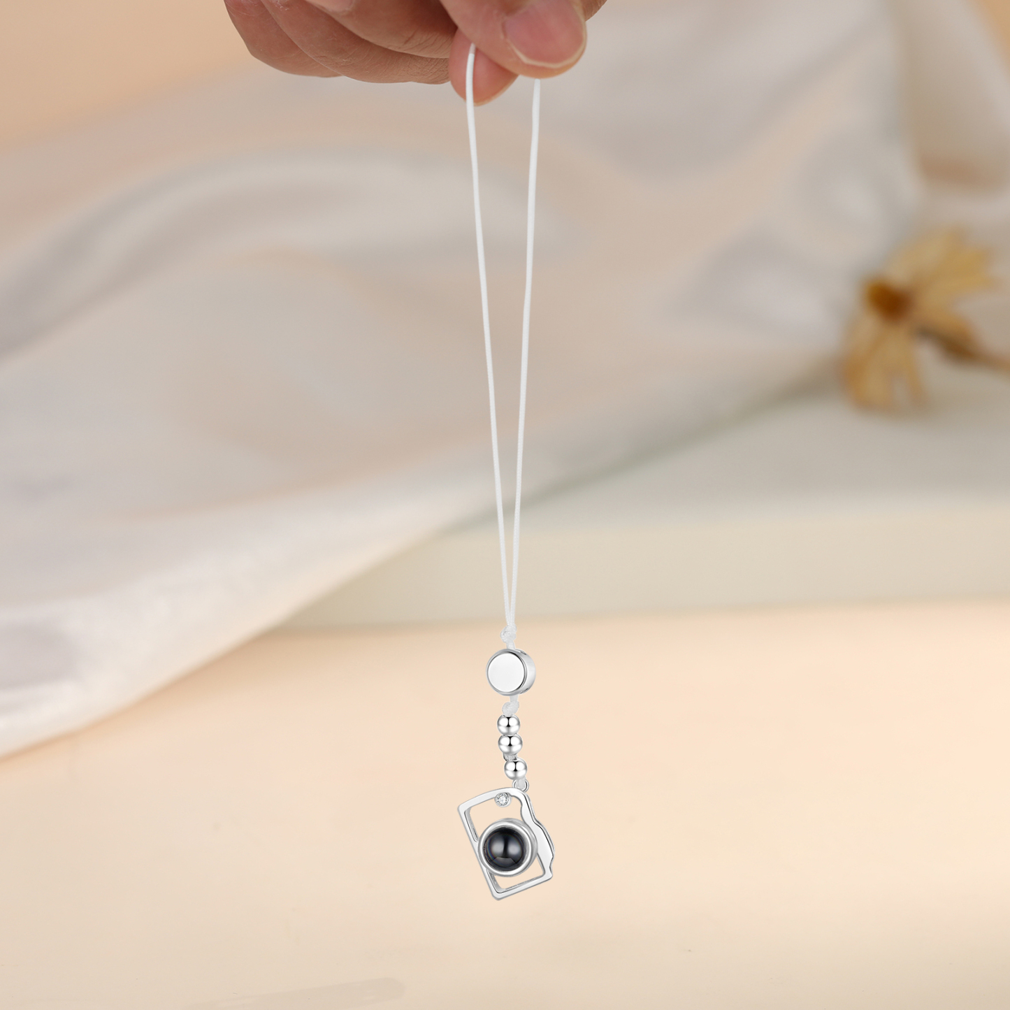 Personalised Projection Mobile Phone Strap Heart & Camera Shaped Gift for Lover