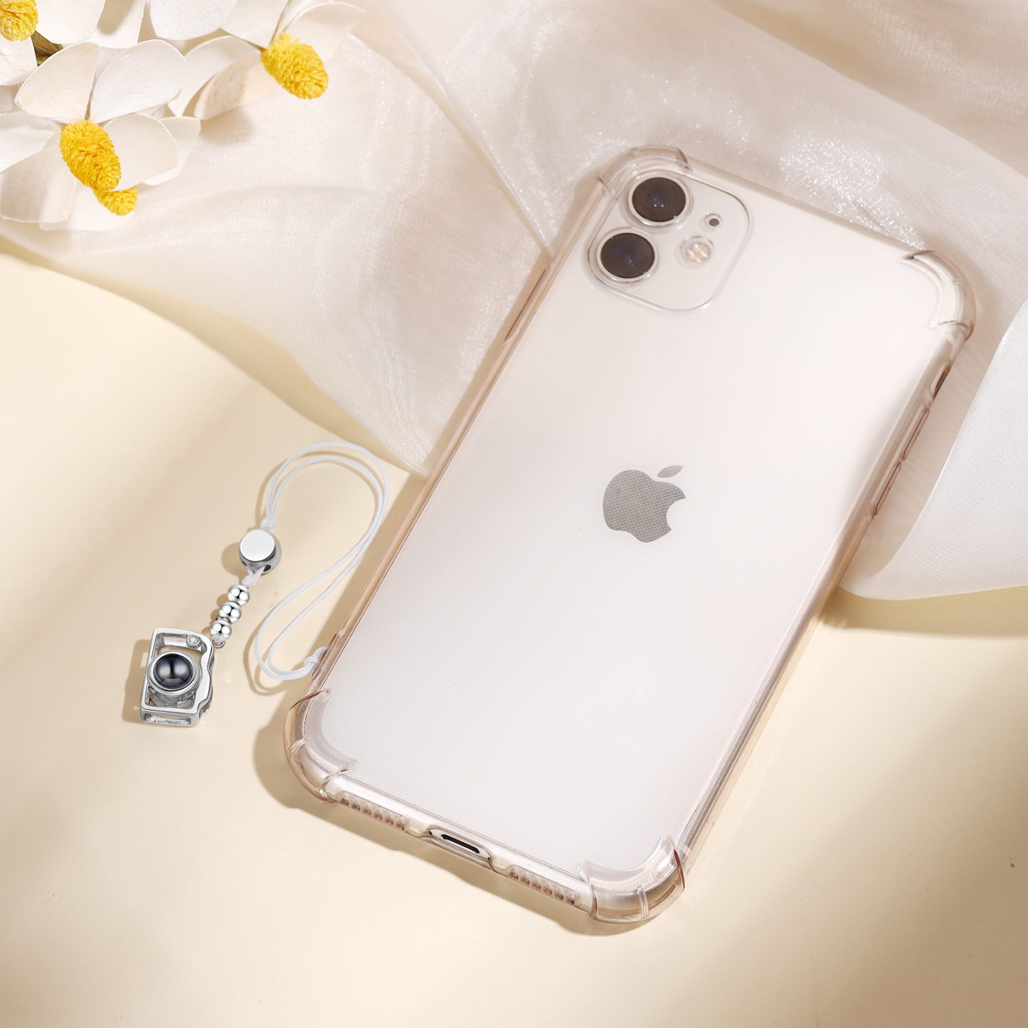 Personalised Projection Mobile Phone Strap Heart & Camera Shaped Gift for Lover
