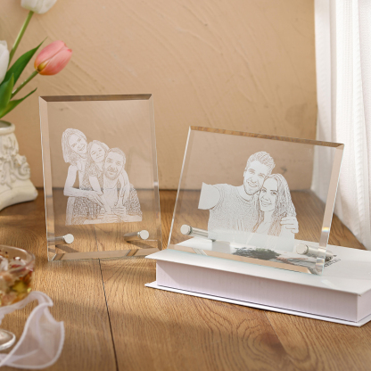 Personalised Crystal Photo Frame Plaque Timeless Valentines Day Gift for Couples