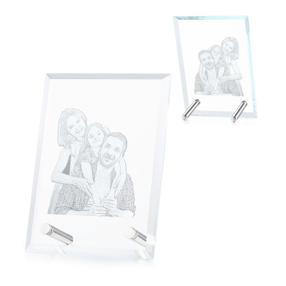 Personalised Crystal Photo Frame Plaque Timeless Valentines Day Gift for Couples