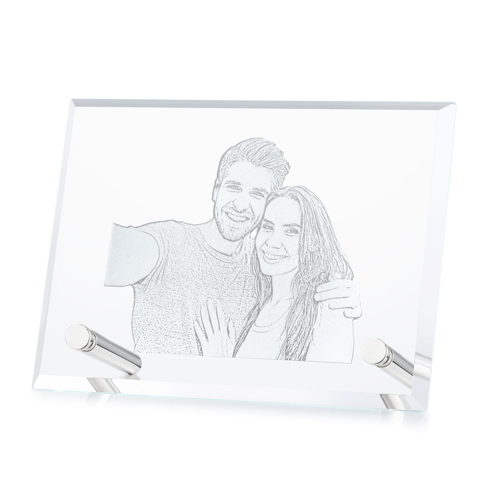 Personalised Crystal Photo Frame Plaque Timeless Valentines Day Gift for Couples