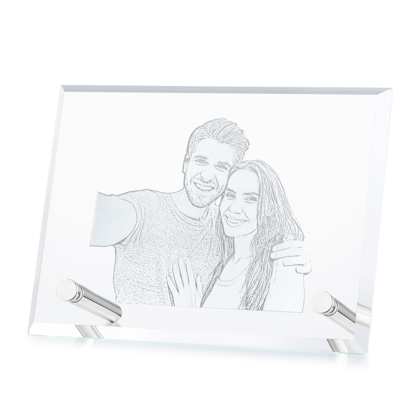 Personalised Crystal Photo Frame Plaque Timeless Valentines Day Gift for Couples
