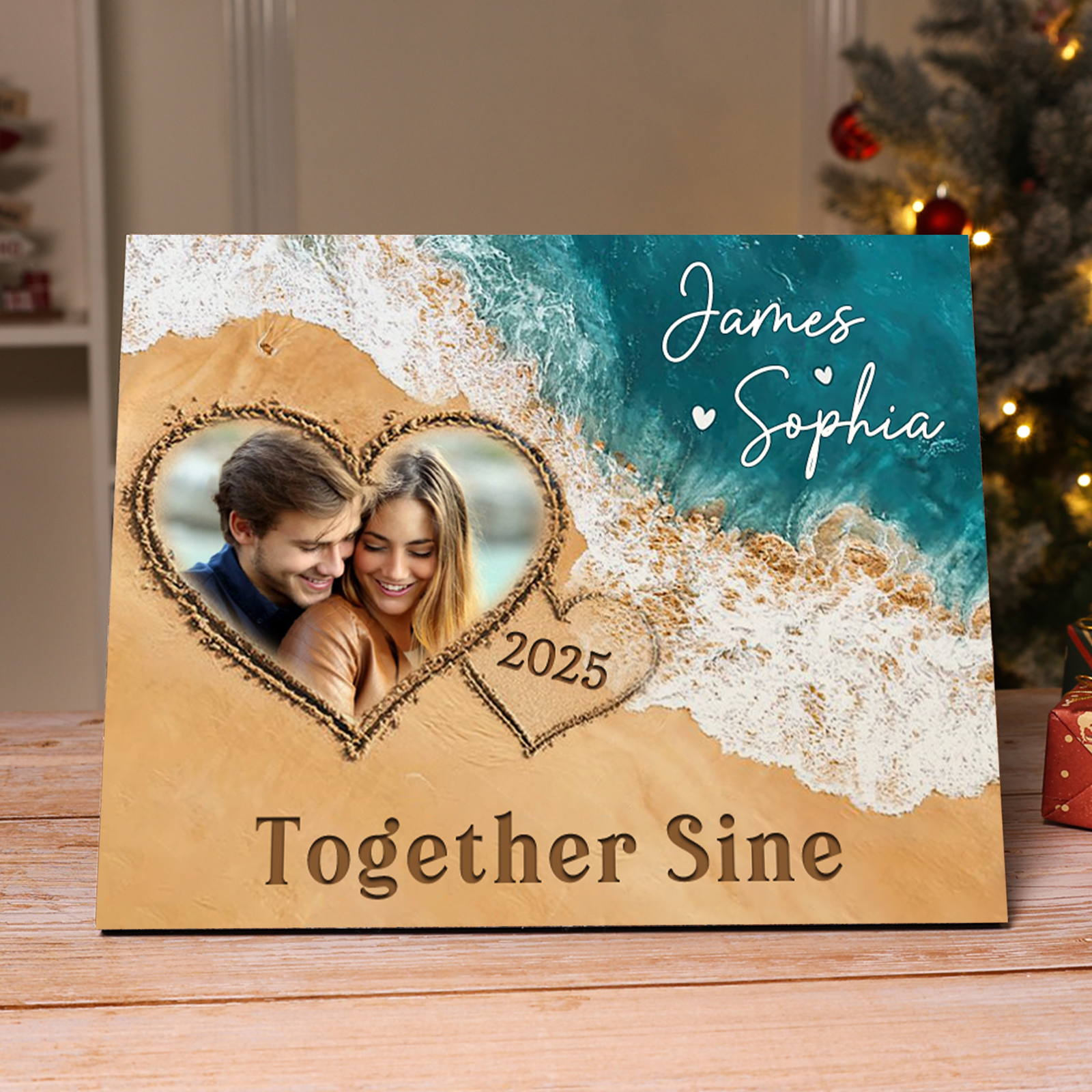 Personalised Wooden Plaque Together Since Beach Themed Gift for Couple