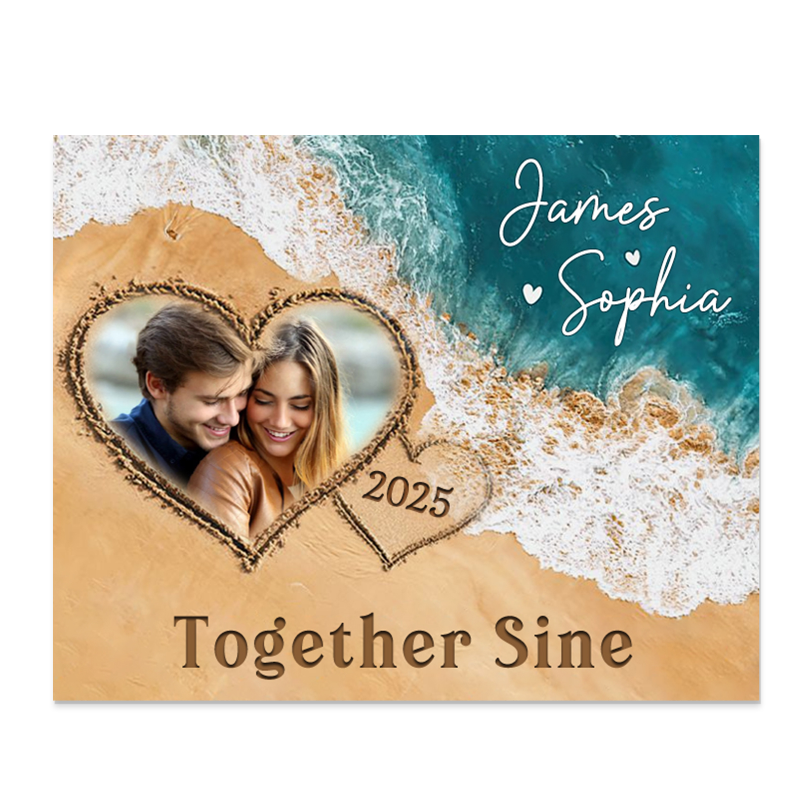 Personalised Wooden Plaque Together Since Beach Themed Gift for Couple