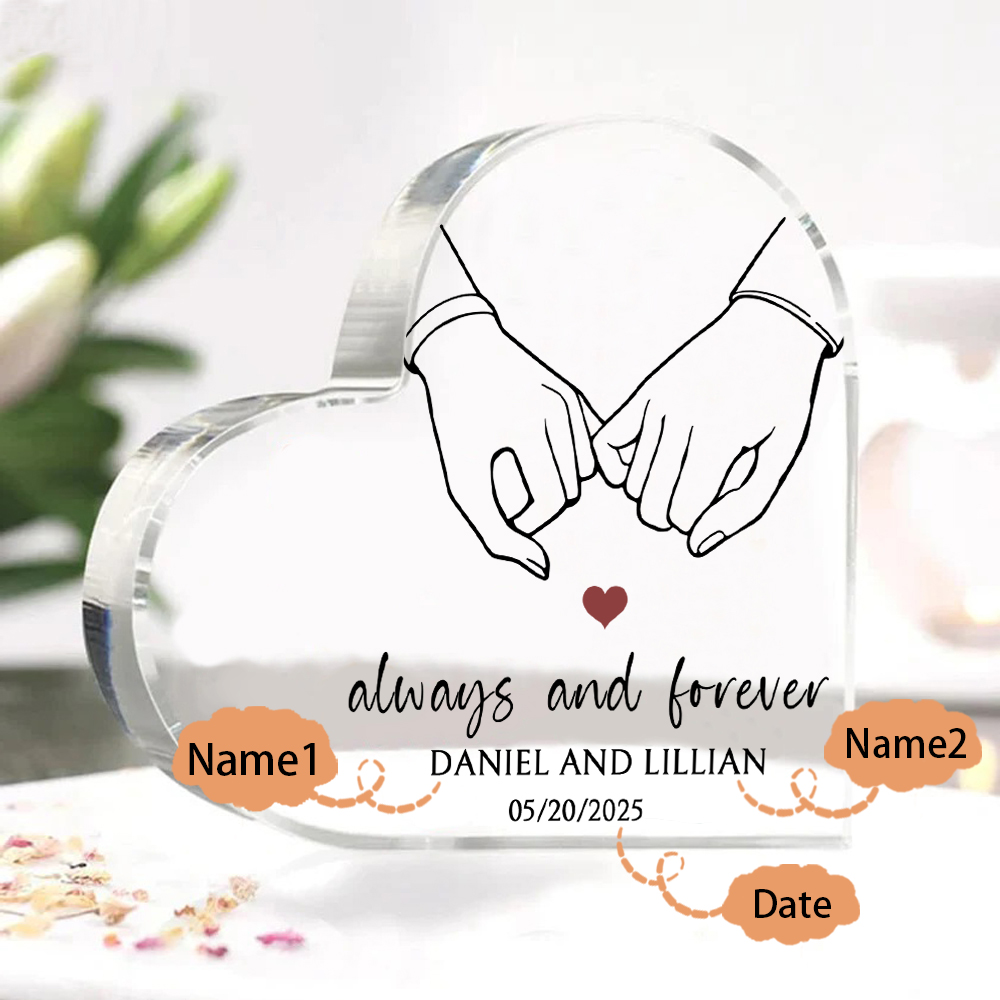 Personalised Heart-Shaped Acrylic Ornament Always and Forever Pinky Promise Valentine’s Day Gift for Him