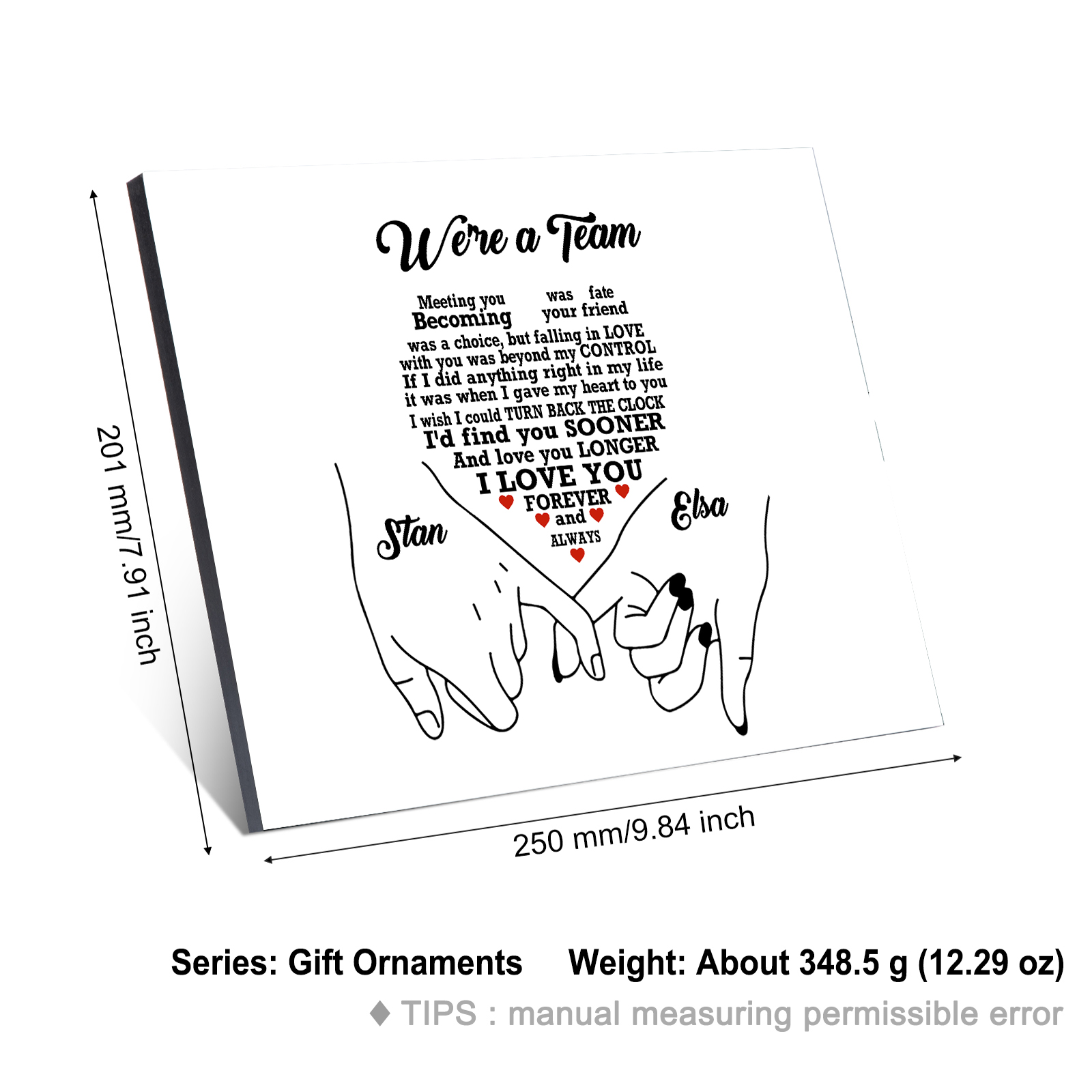 Personalised Wooden Plaque We are a Team Pinky Promise Gift for Couple