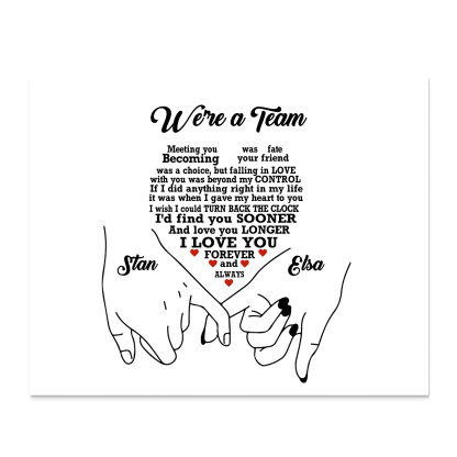 Personalised Wooden Plaque We are a Team Pinky Promise Gift for Couple