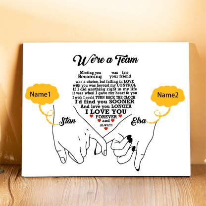 Personalised Wooden Plaque We are a Team Pinky Promise Gift for Couple