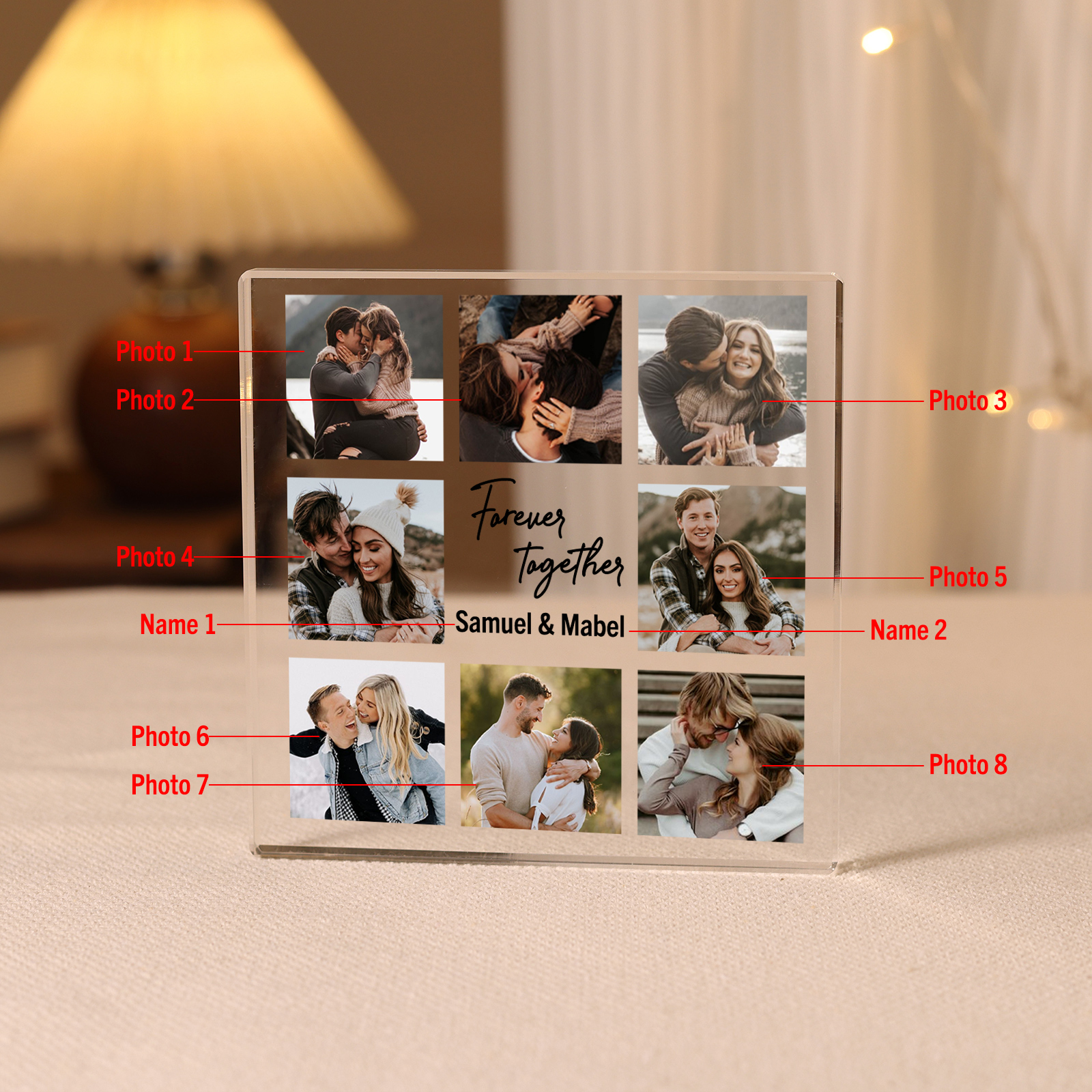 Personalised Photo Acrylic Plaque Together Forever Gift for Couple