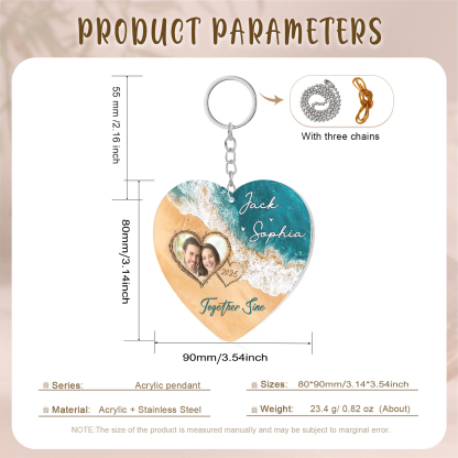Personalised Acrylic Ornament Together Since Custom Gift for Your Lover