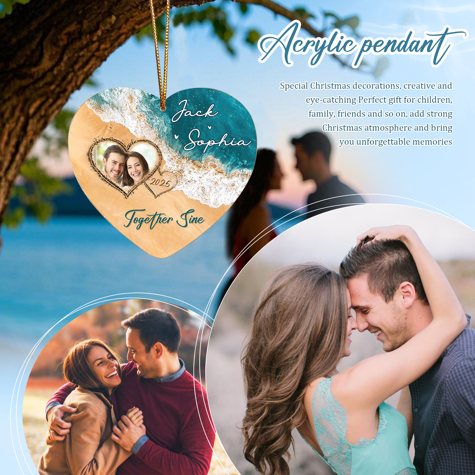 Personalised Acrylic Ornament Together Since Custom Gift for Your Lover