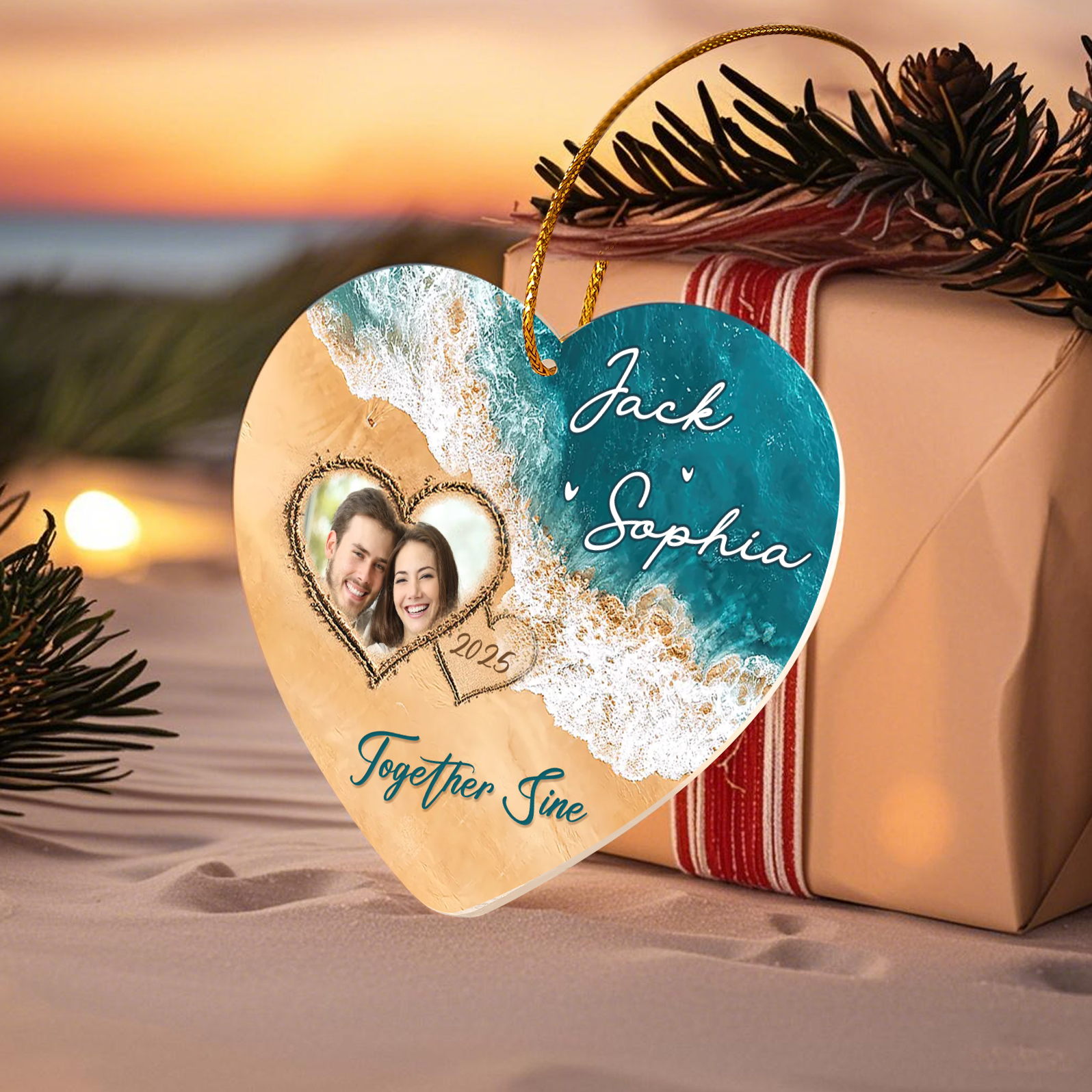 Personalised Acrylic Ornament Together Since Custom Gift for Your Lover