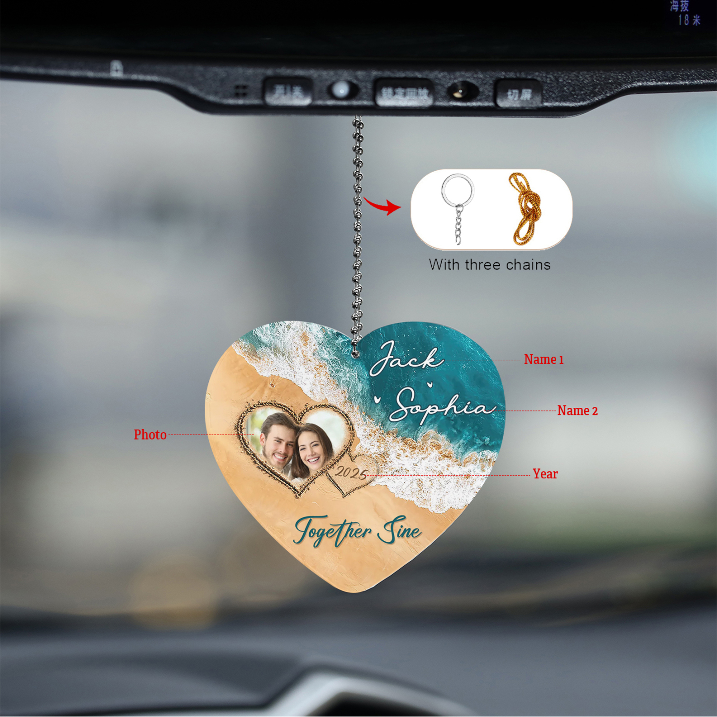 Personalised Acrylic Ornament Together Since Custom Gift for Your Lover