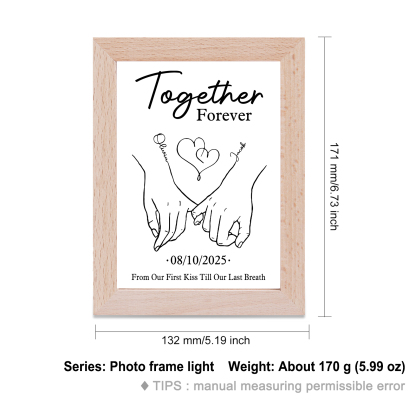 Personalised Light Frame Pinky Promise Customizable with 1 Special Date and 2 Names Together Forever Gift for Couples