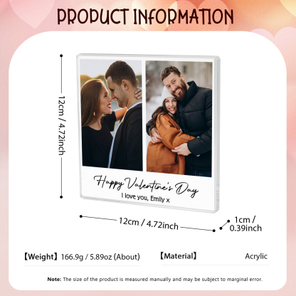 Personalised Photo Acrylic Plaque Custom 1 to 6 photos Gift for Couple
