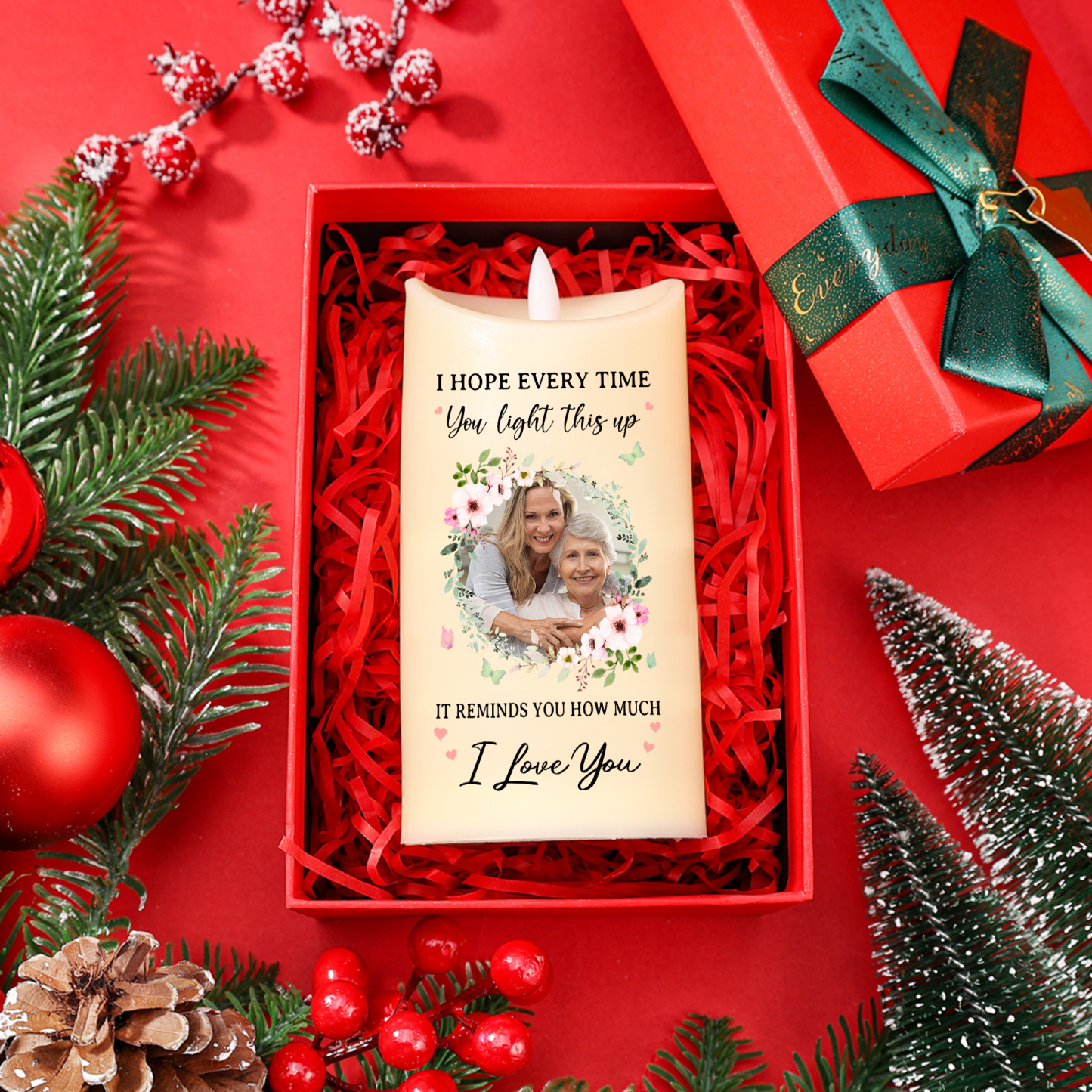 Personalised LED Candle Custom 1 Photo I Hope Every Time You Light This Up Gift for Grandparents | Jessemade