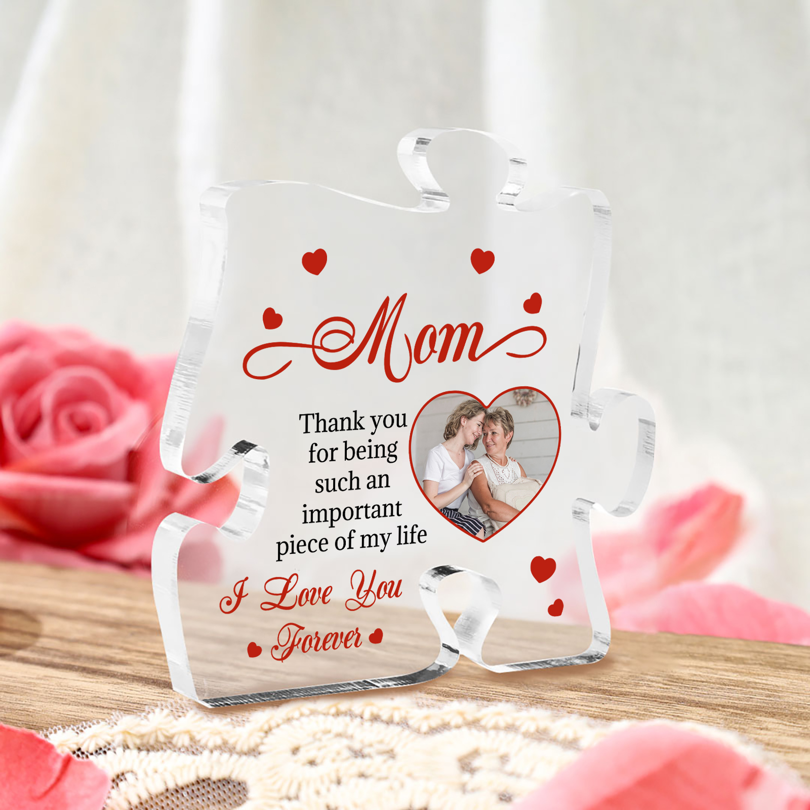 Personalised Puzzle Acrylic Plaque Thank You for Being Such an Important Piece of My Life Gift for Mom | Jessemade