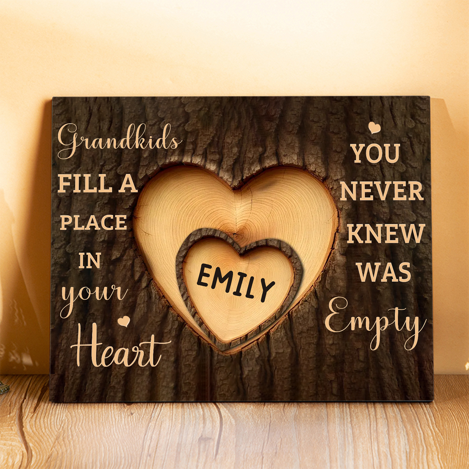 Personalised Wooden Plaque Grandkids Fill a Place in Your Heart Custom 1-7 Names Gift for Grandparents | Jessemade